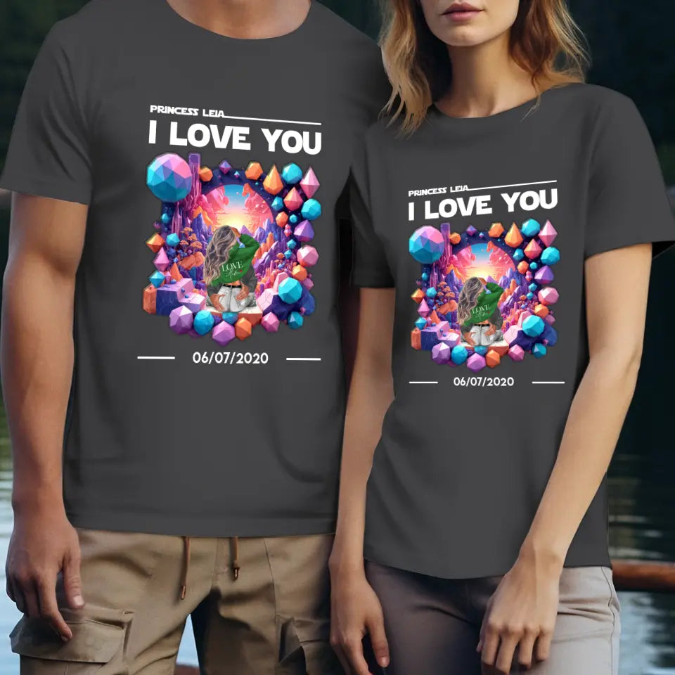 I Love You - Custom Date - Personalized Gifts for Couples - T-Shirt