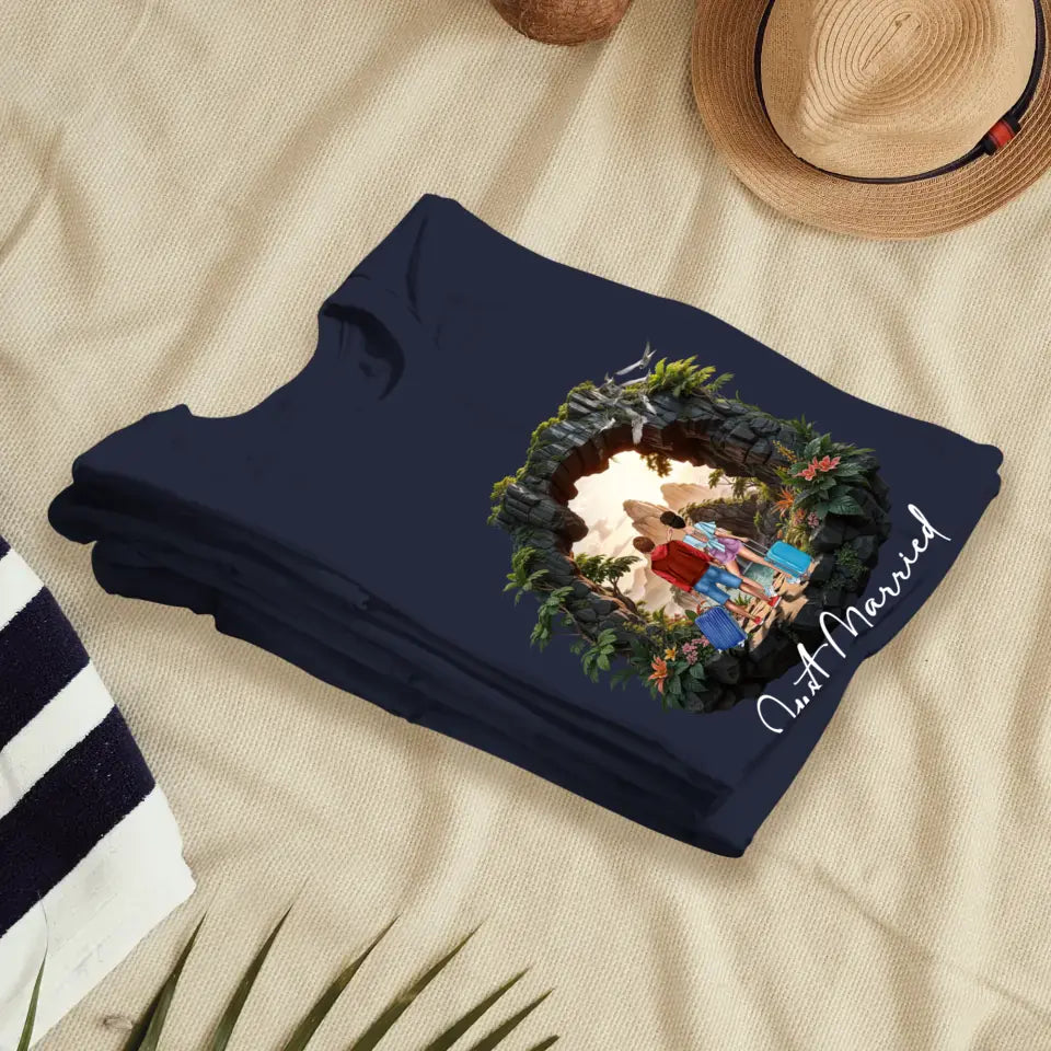 Just Married - Custom Name - Personalized Gifts For Couple - T-Shirt