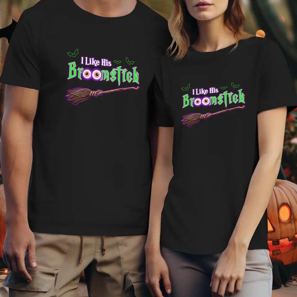 Broomstick & Pumpkins - Custom Pumpkin - Personalized Gifts For Couple - T-shirt