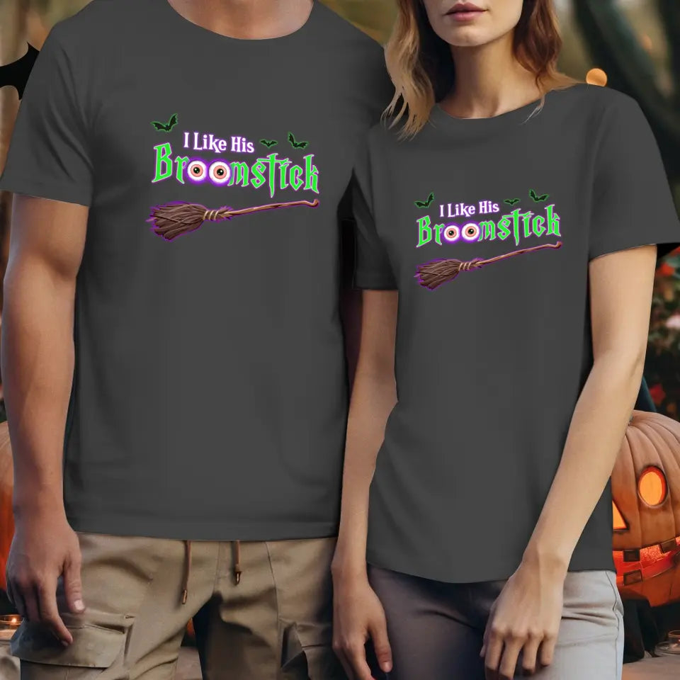 Broomstick & Pumpkins - Custom Pumpkin - Personalized Gifts For Couple - T-shirt