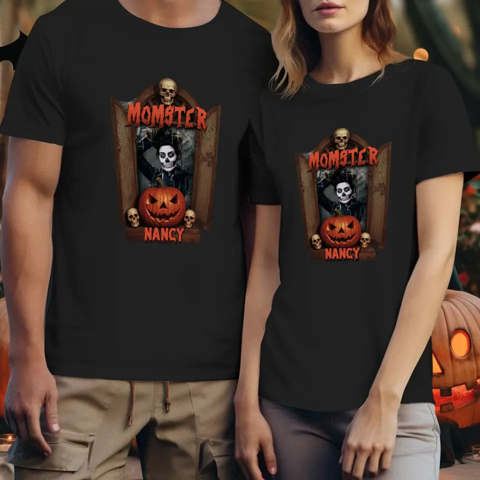 Dadcular & Momster - Custom Photo - Personalized Gifts For Couple - T-shirt