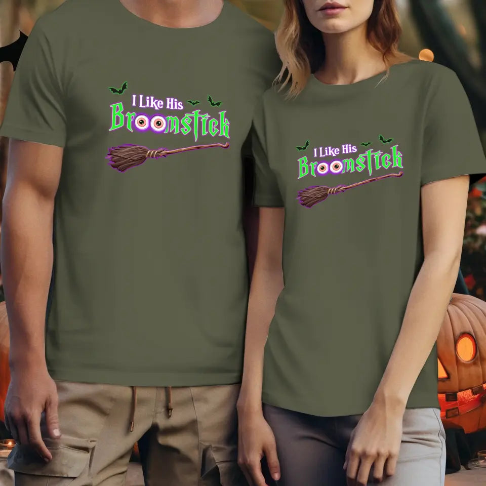 Broomstick & Pumpkins - Custom Pumpkin - Personalized Gifts For Couple - T-shirt