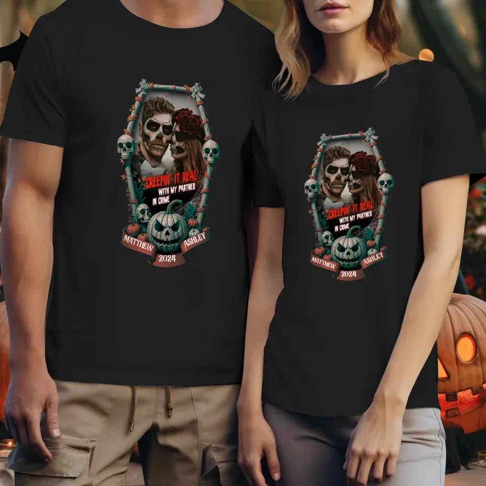 Creepin It Real - Custom Photo - Personalized Gifts for Couples - T-Shirt