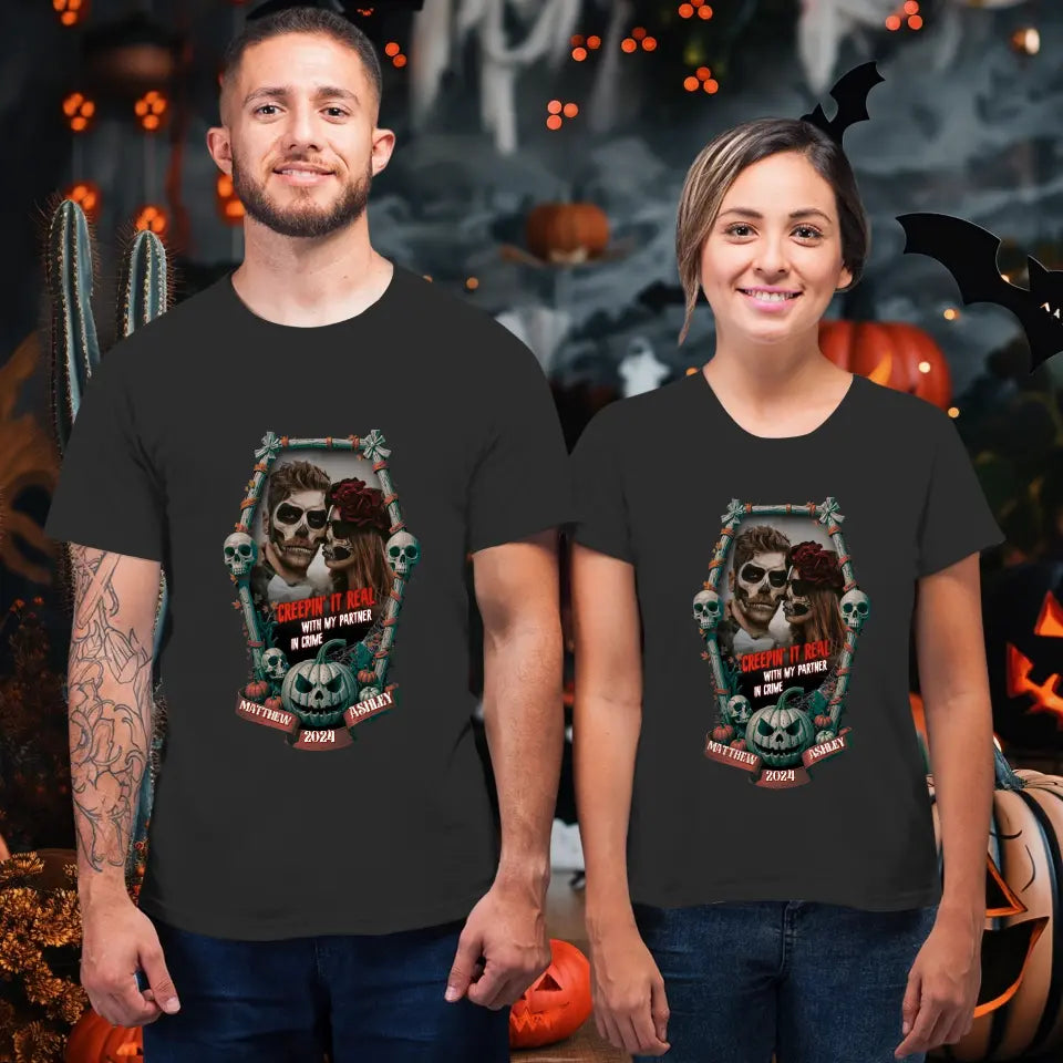 Creepin It Real - Custom Photo - Personalized Gifts for Couples - T-Shirt