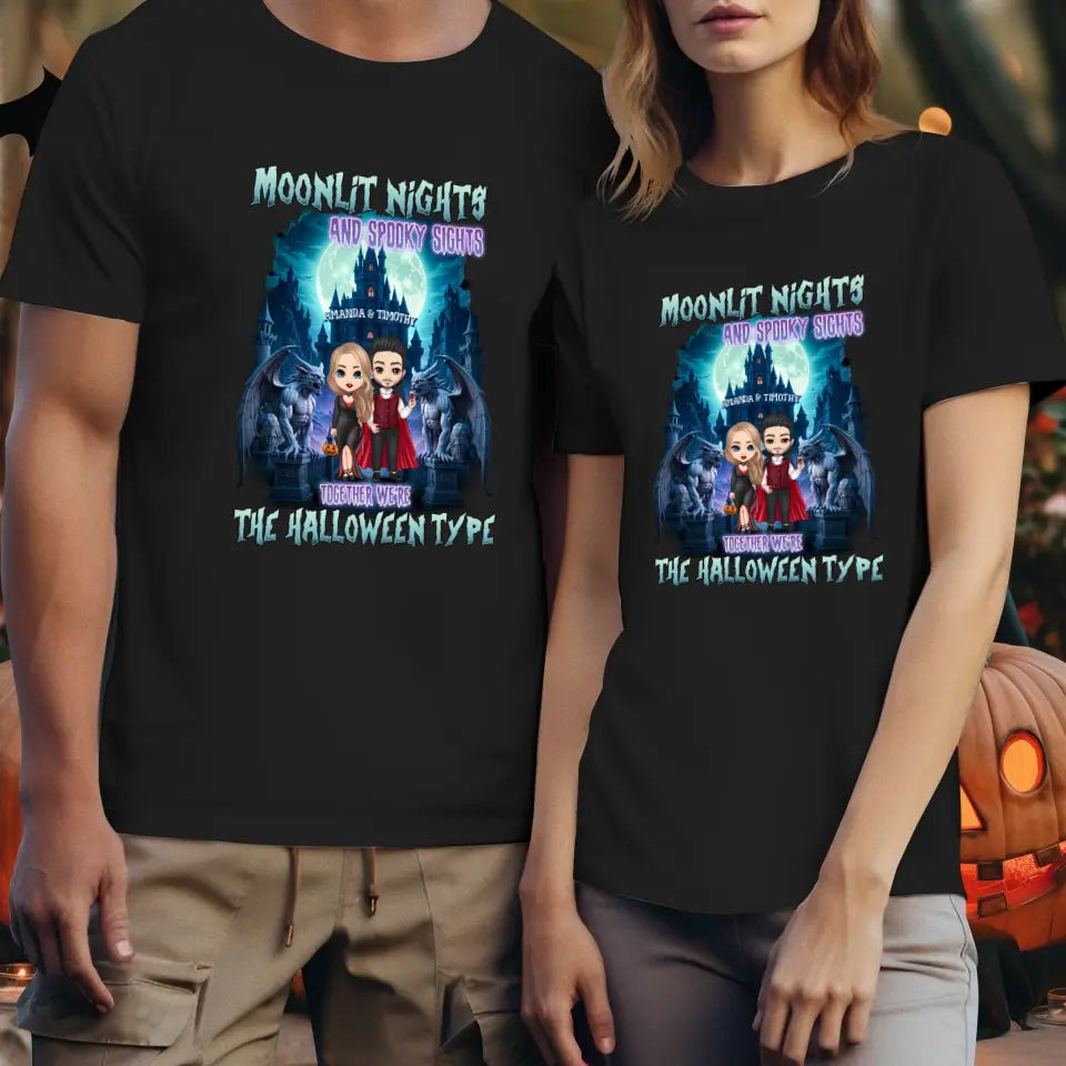 Moonlit Night - Custom Name - Personalized Gifts for Couples - T-Shirt