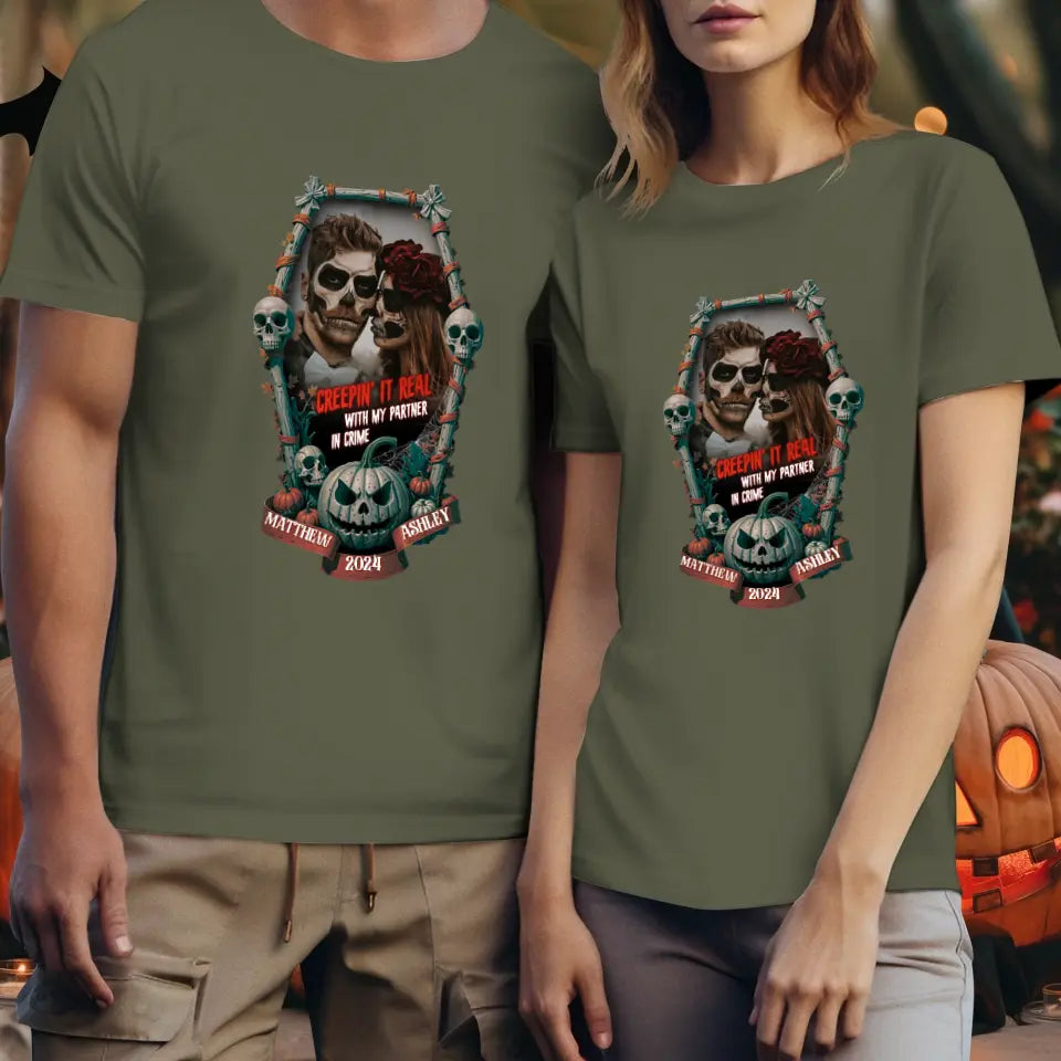 Creepin It Real - Custom Photo - Personalized Gifts for Couples - T-Shirt