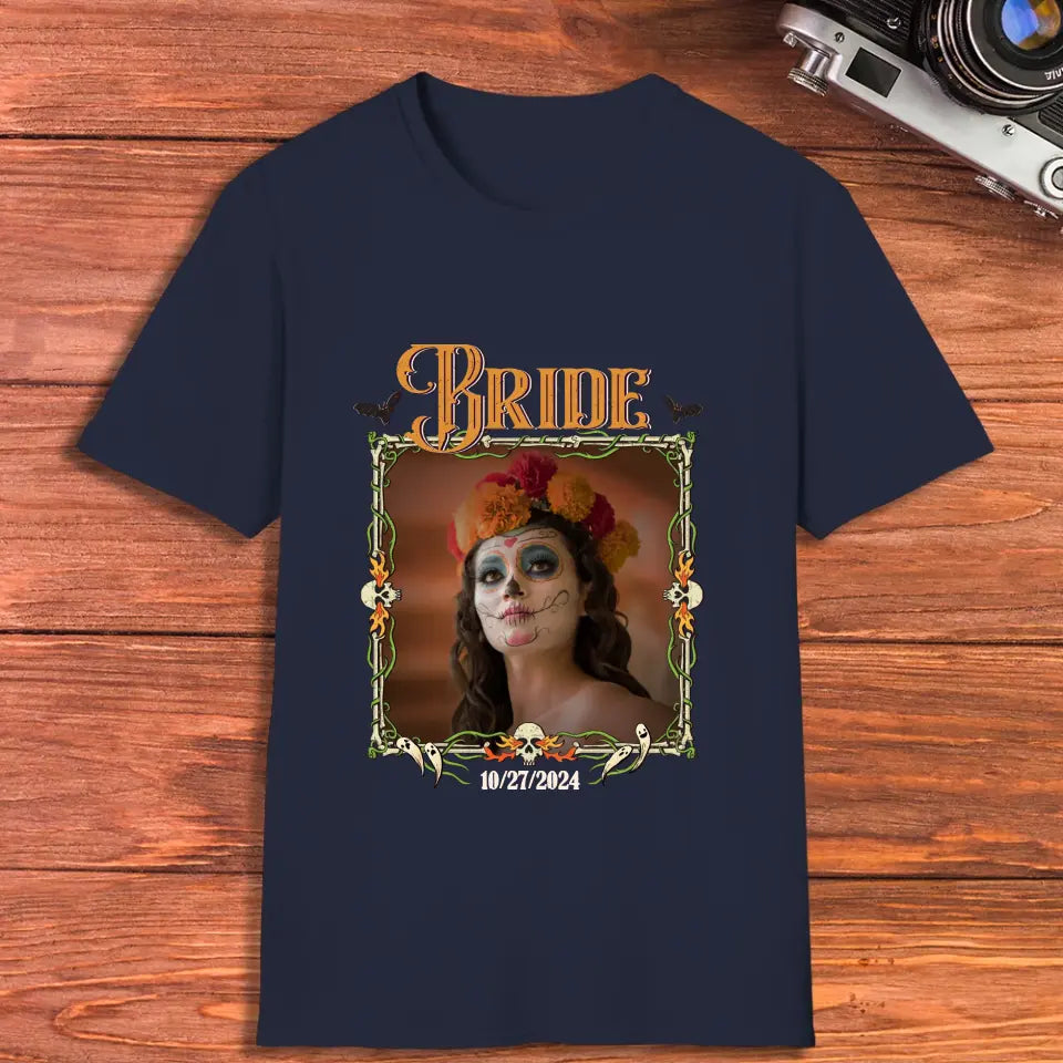 Broom & Bride - Custom Photo - Personalized Gifts For Couple - T-shirt