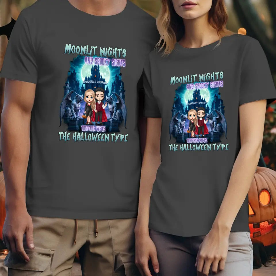 Moonlit Night - Custom Name - Personalized Gifts for Couples - T-Shirt