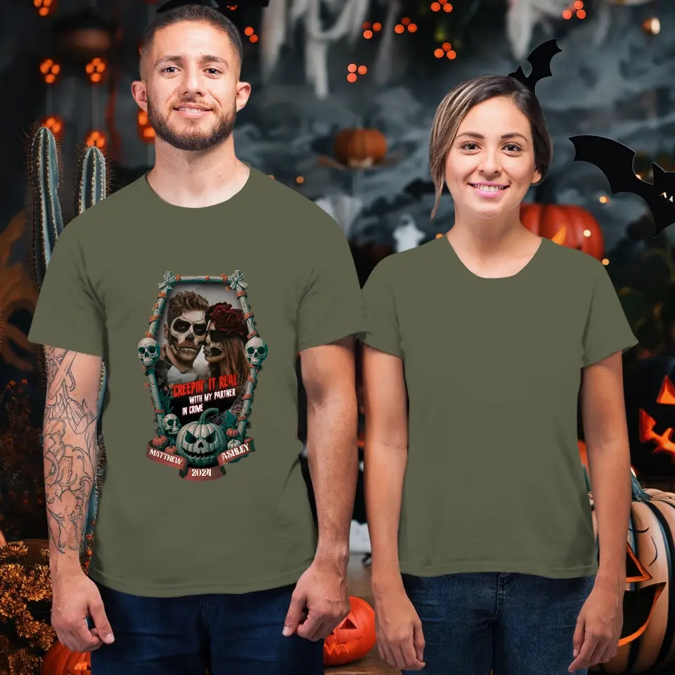 Creepin It Real - Custom Photo - Personalized Gifts for Couples - T-Shirt