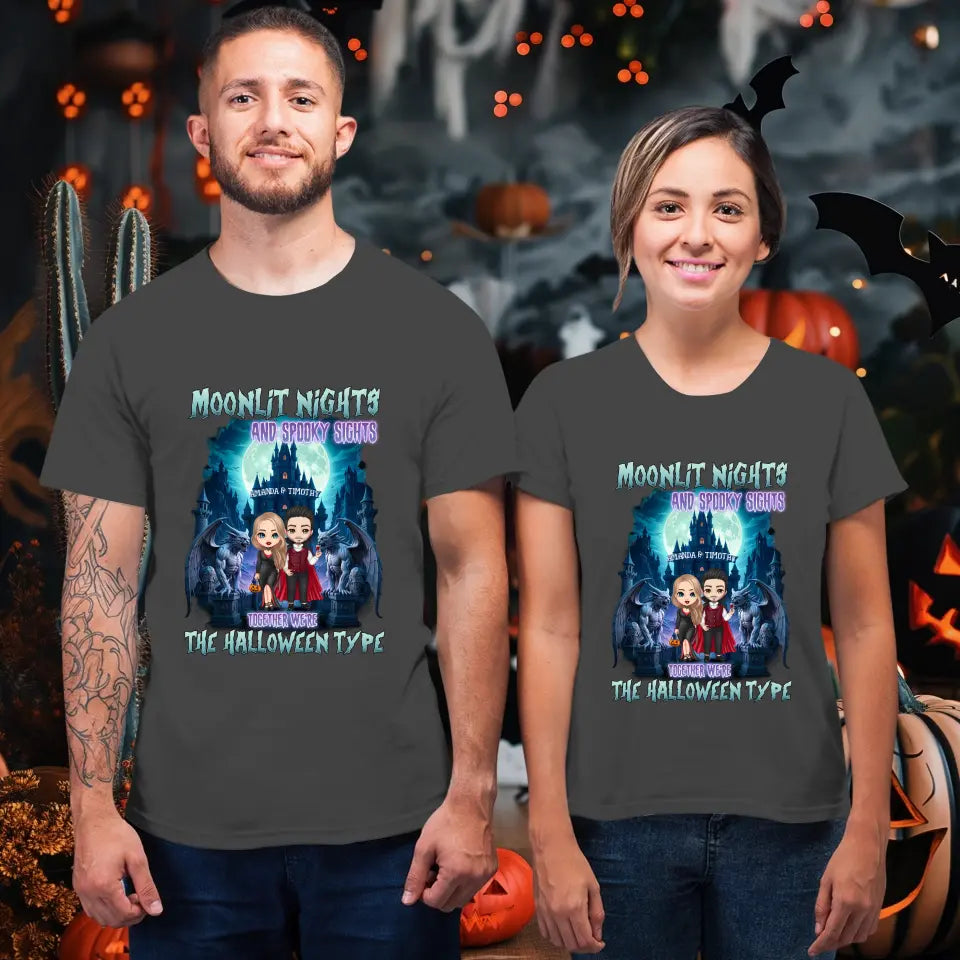 Moonlit Night - Custom Name - Personalized Gifts for Couples - T-Shirt