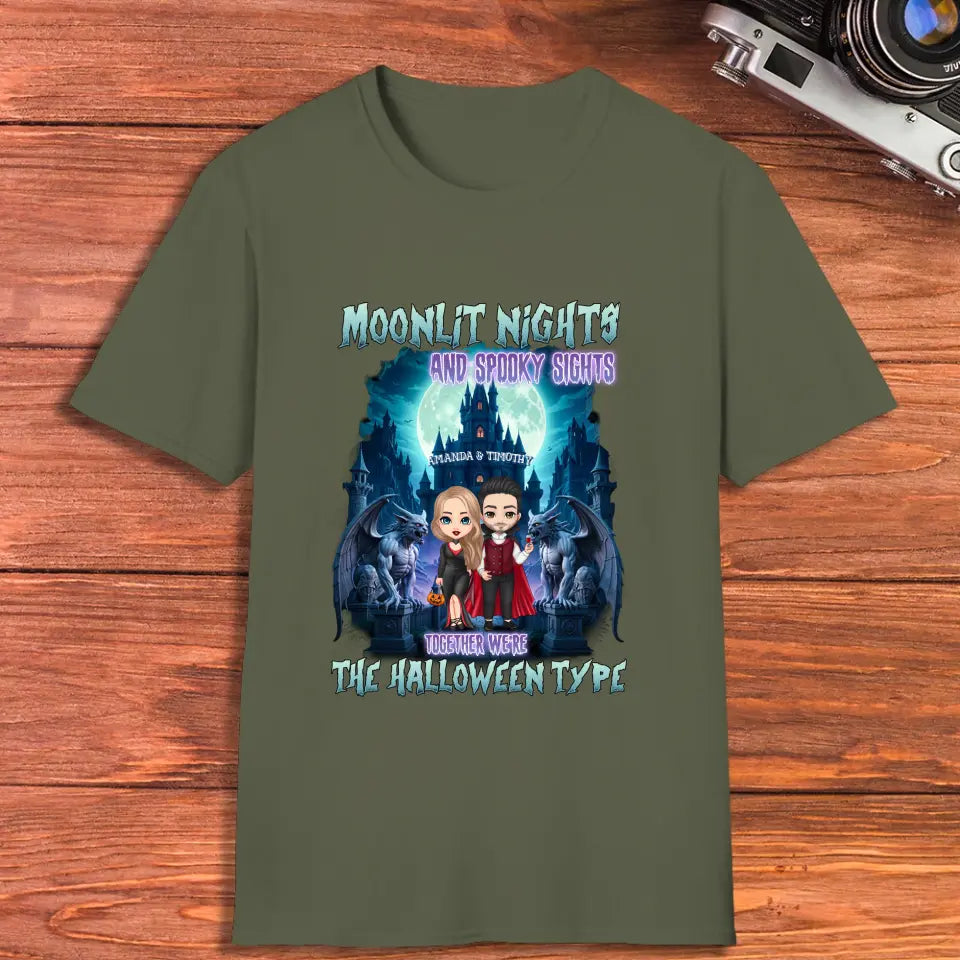 Moonlit Night - Custom Name - Personalized Gifts for Couples - T-Shirt