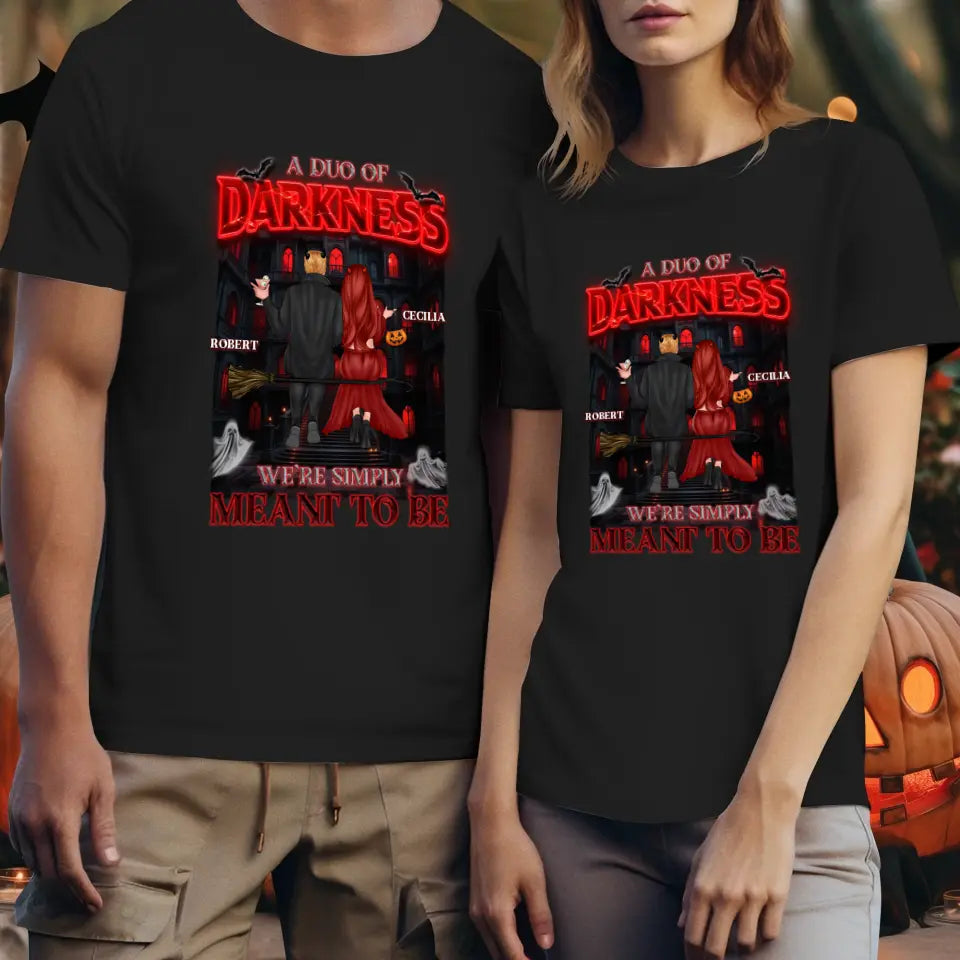 A Duo Of Darkness - Custom Name - Personalized Gifts for Couples - T-Shirt