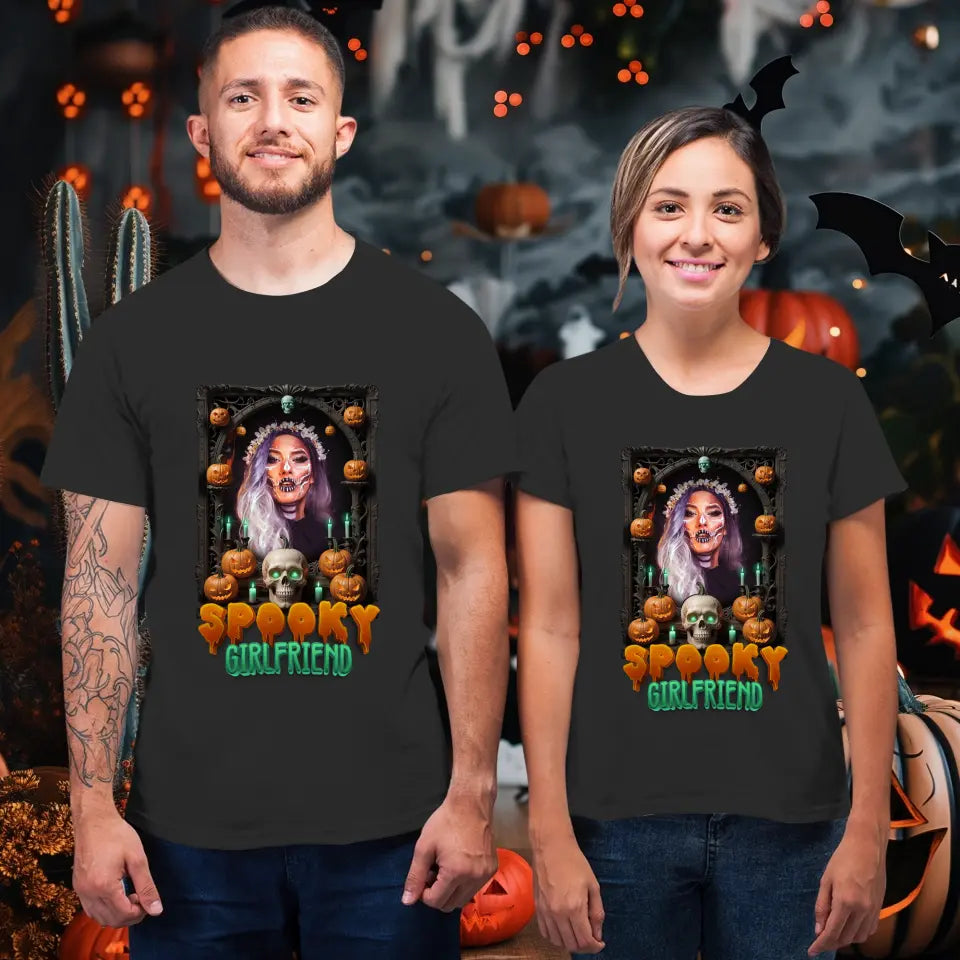 Spooky Couple - Custom Photo - Personalized Gifts For Couple - T-shirt