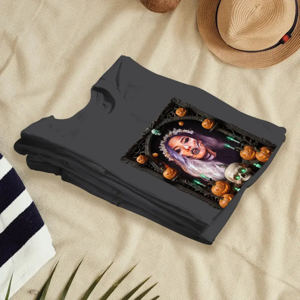 Spooky Couple - Custom Photo - Personalized Gifts For Couple - T-shirt