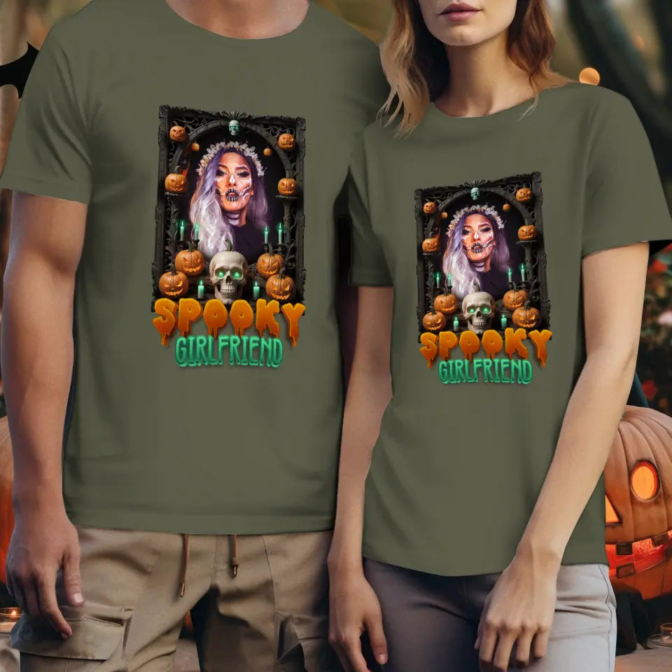 Spooky Couple - Custom Photo - Personalized Gifts For Couple - T-shirt