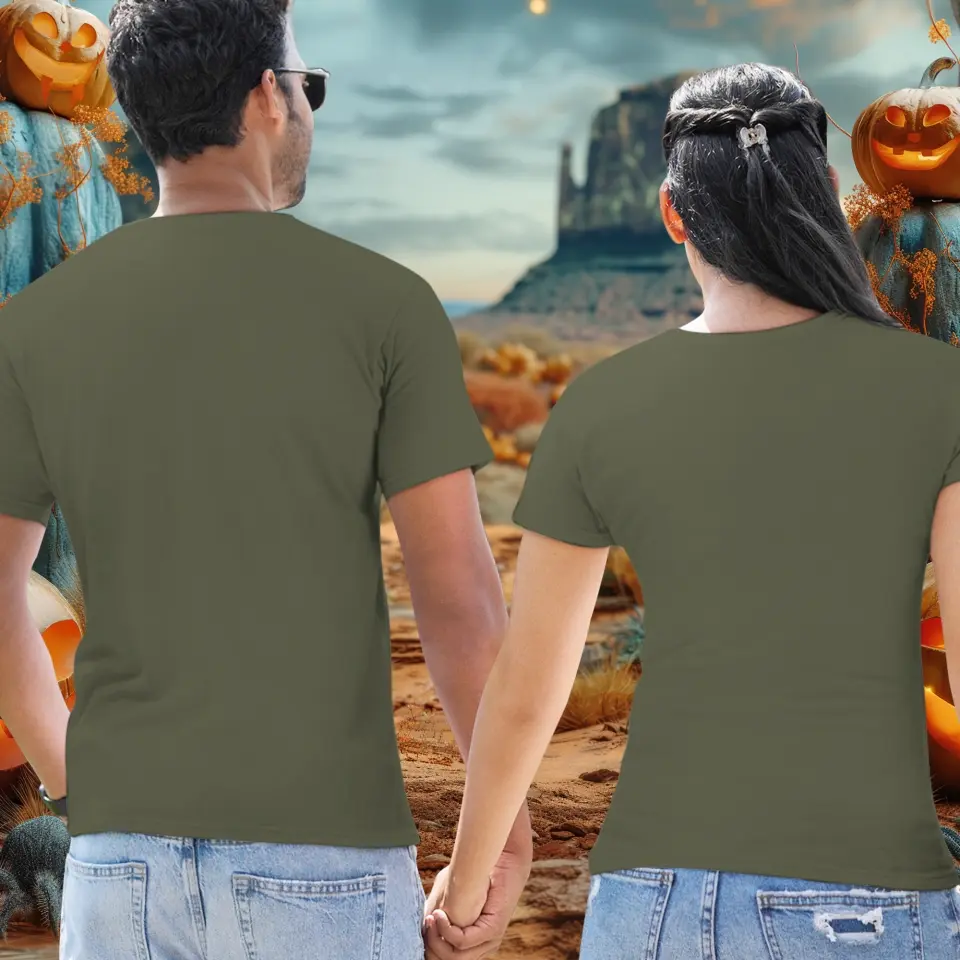 Spooky Couple - Custom Photo - Personalized Gifts For Couple - T-shirt