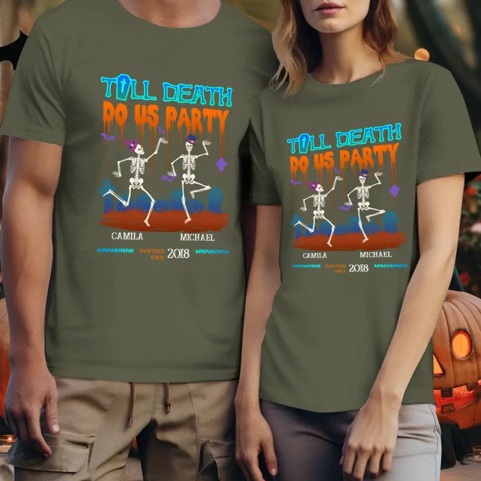 Till Death Do Us Party - Custom Anniversary Year - Personalized Gifts for Couples - T-Shirt