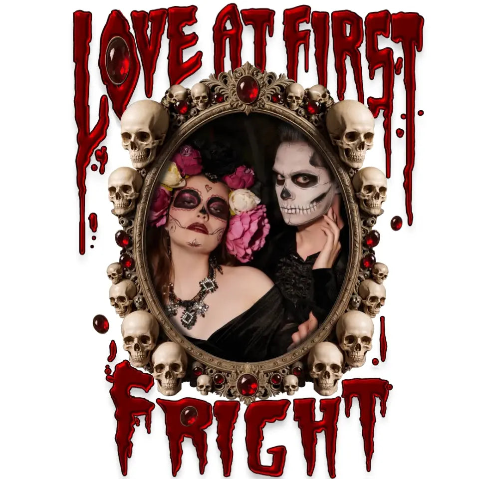 Love At First Fright - Custom Photo - Personalized Gifts for Couples - T-Shirt