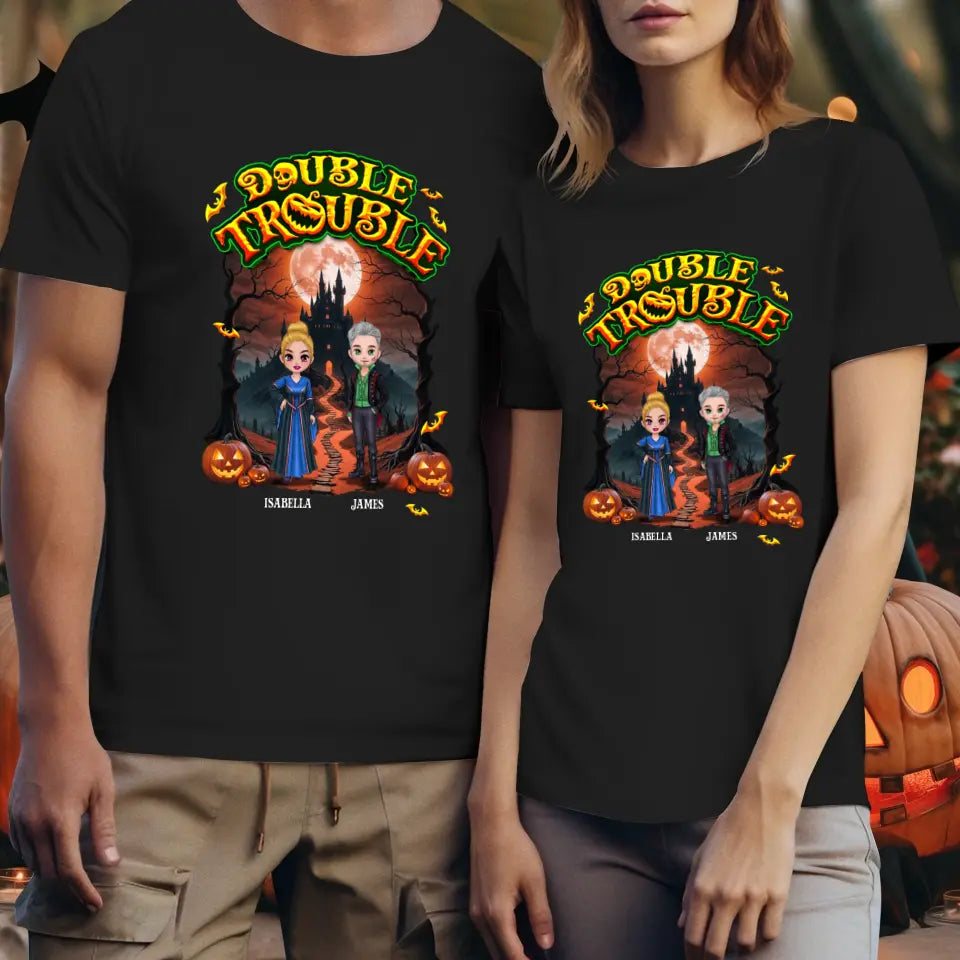 Double Trouble - Custom Name - Personalized Gifts for Couples - T-Shirt