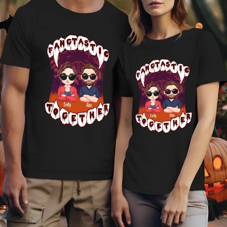 Fangtastic Together - Custom Name - Personalized Gifts for Couples - T-Shirt