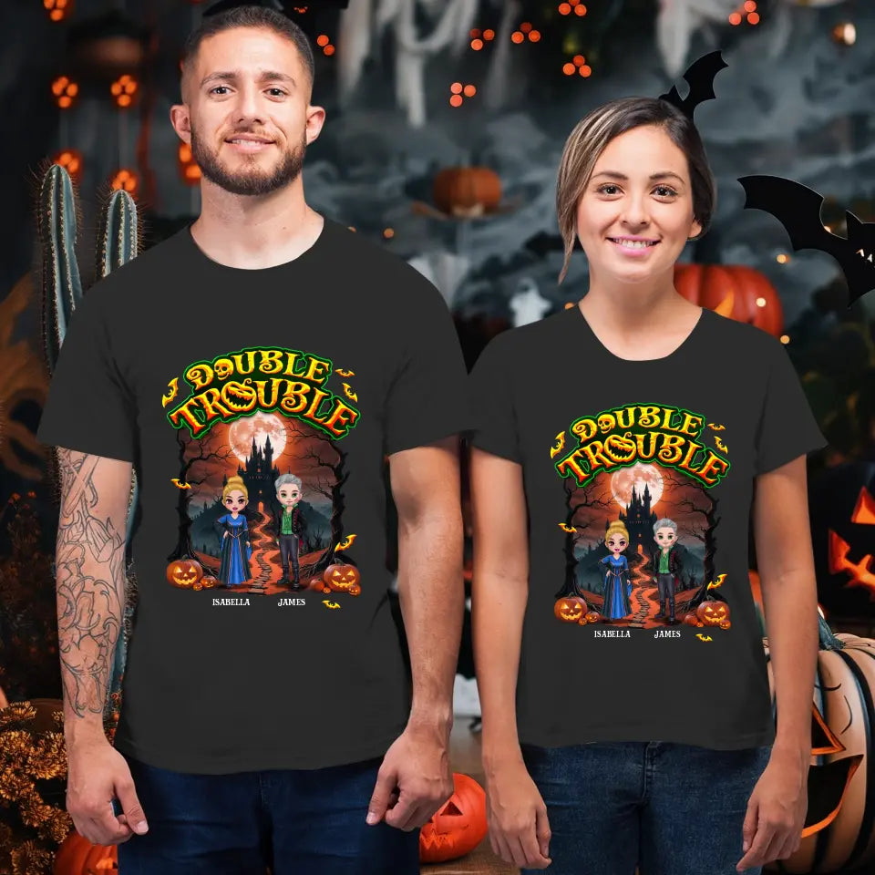 Double Trouble - Custom Name - Personalized Gifts for Couples - T-Shirt