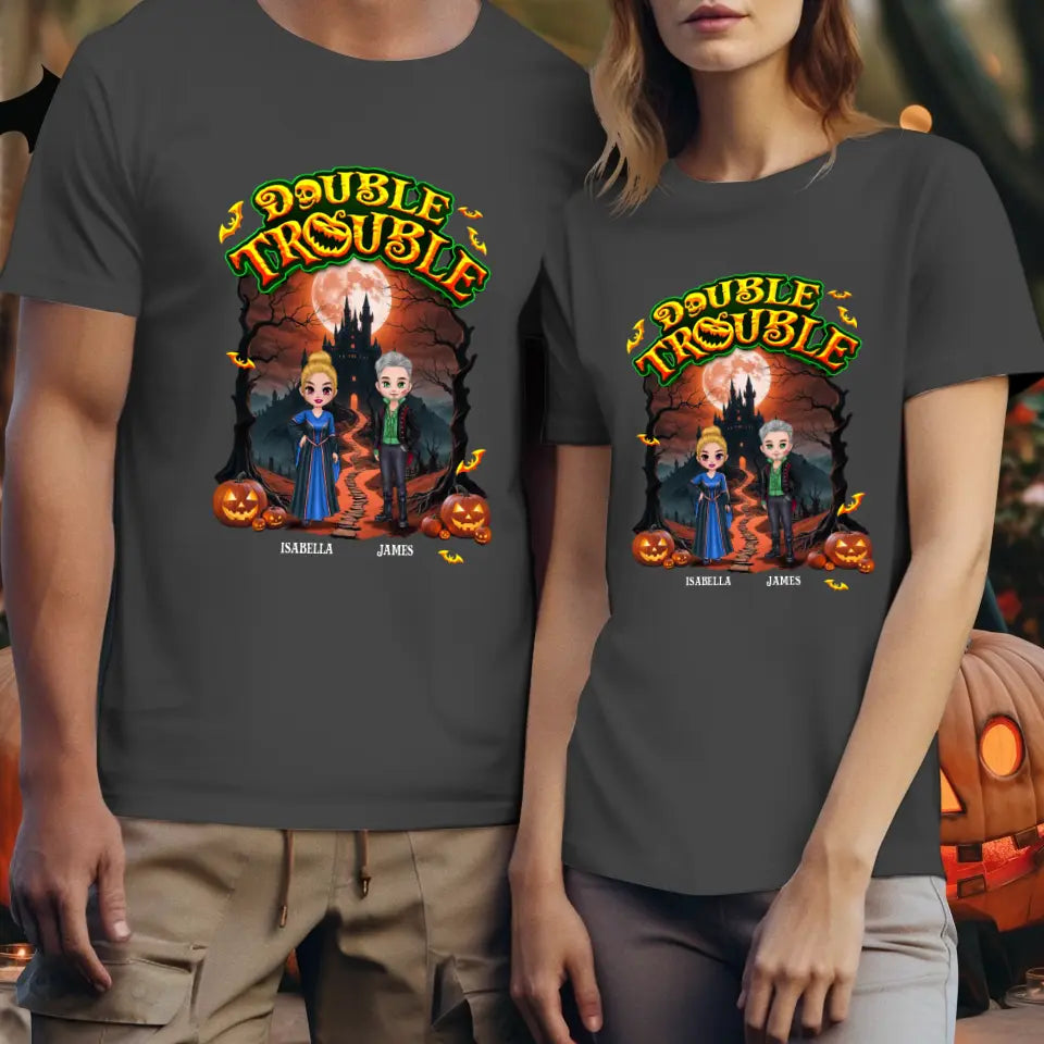 Double Trouble - Custom Name - Personalized Gifts for Couples - T-Shirt