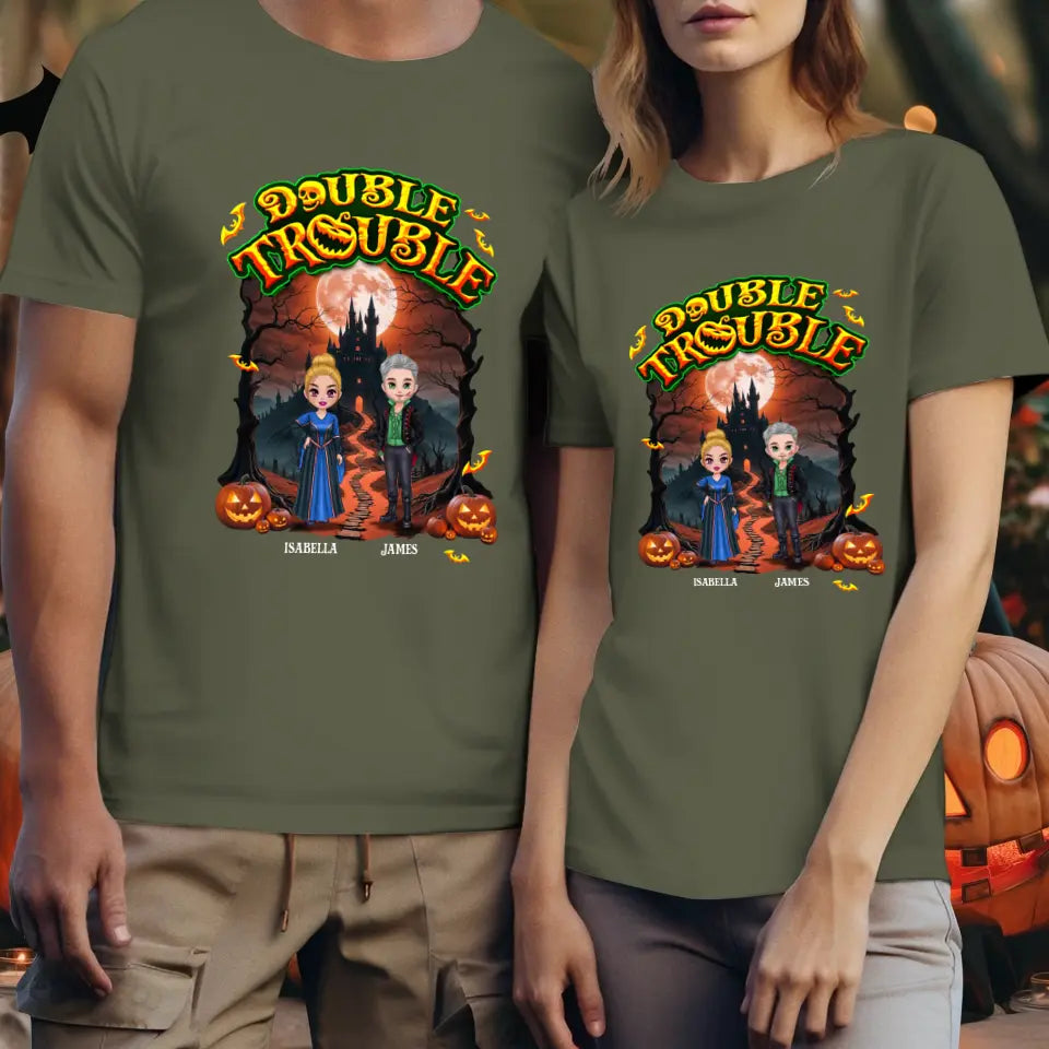 Double Trouble - Custom Name - Personalized Gifts for Couples - T-Shirt