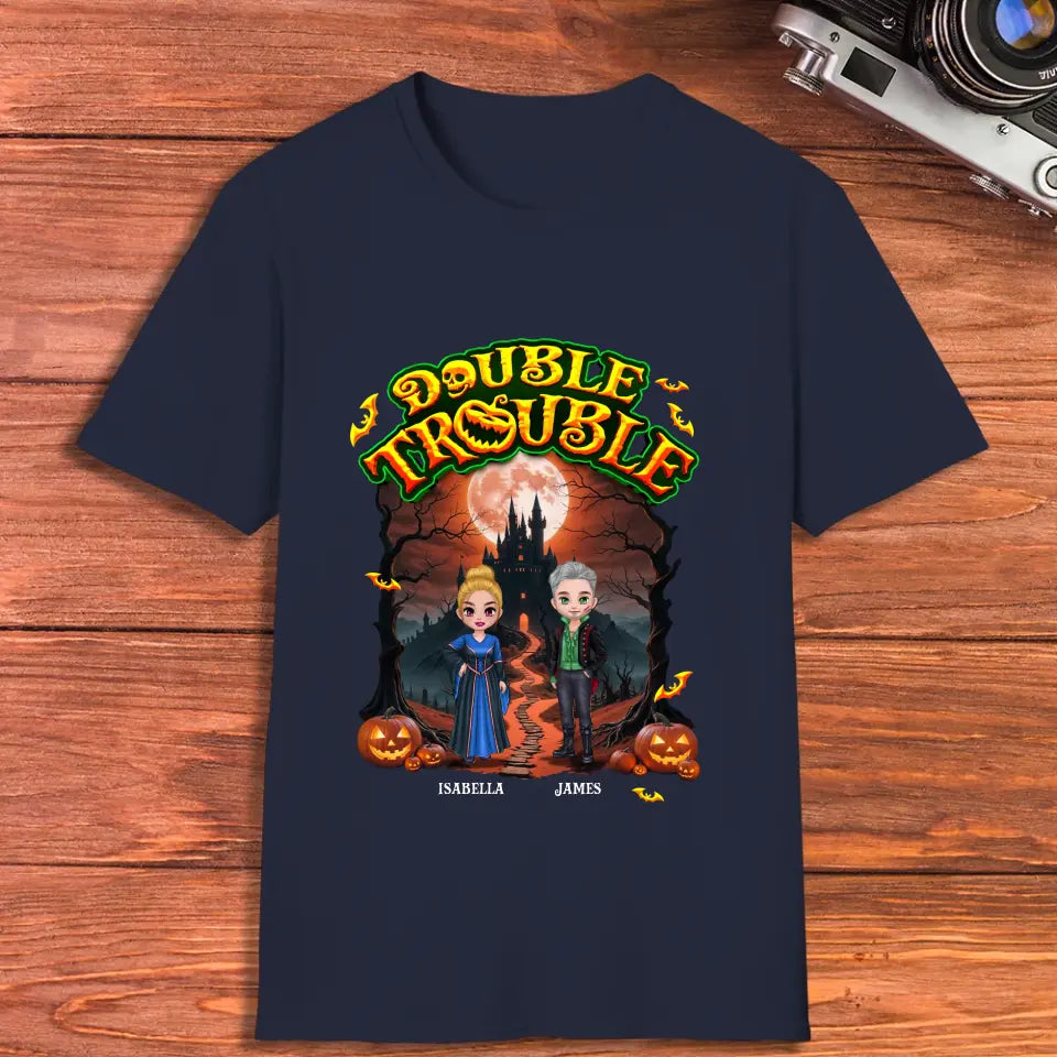 Double Trouble - Custom Name - Personalized Gifts for Couples - T-Shirt