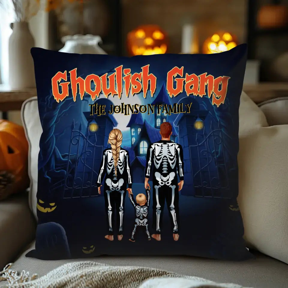 Ghoulish Gang - Custom Name - Personalized Gifts For Family - Pillow