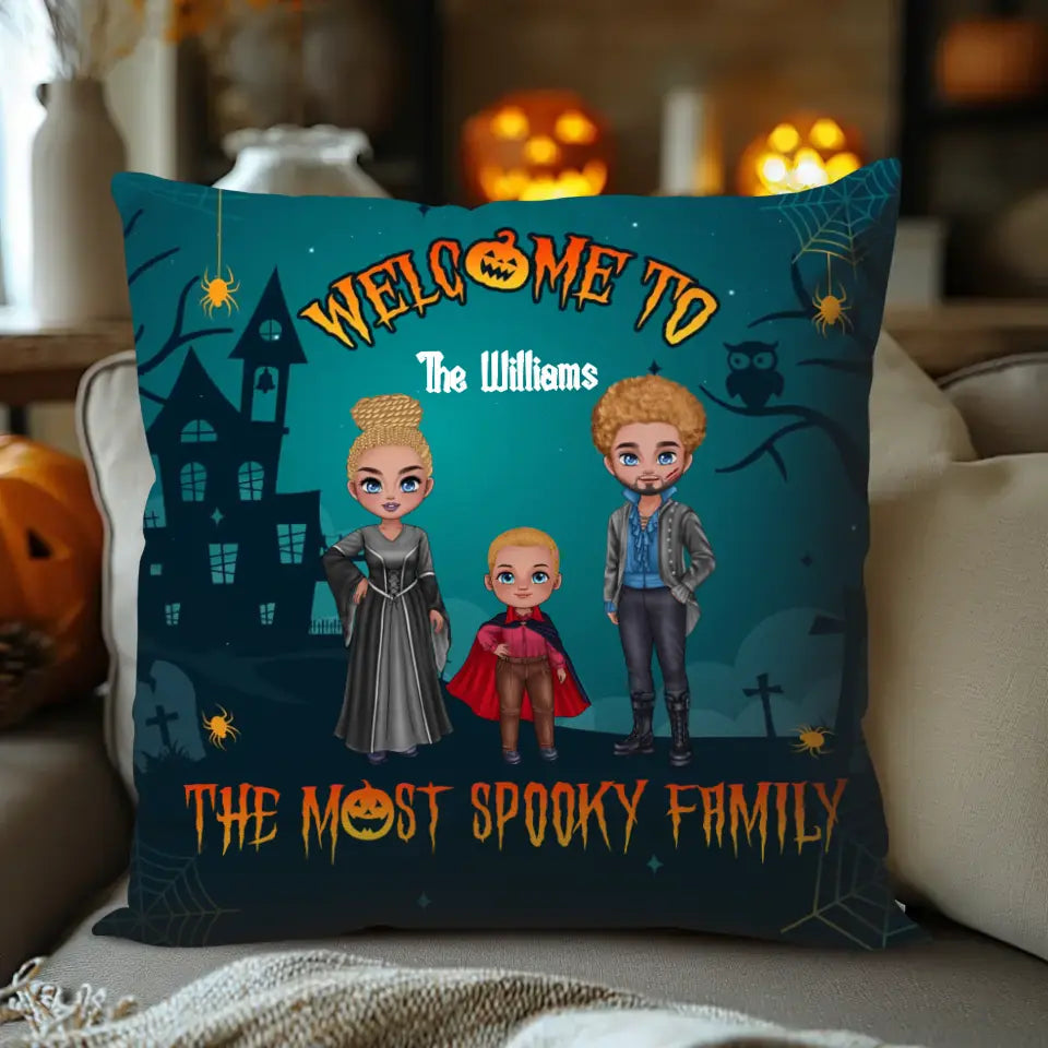 The Most Spooky Family - Custom Name - Personalized Gifts For Family - Pillow