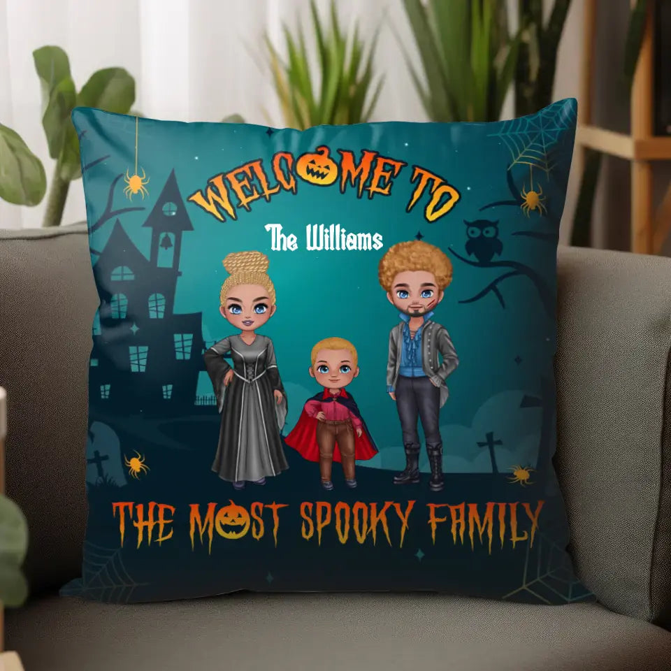 The Most Spooky Family - Custom Name - Personalized Gifts For Family - Pillow