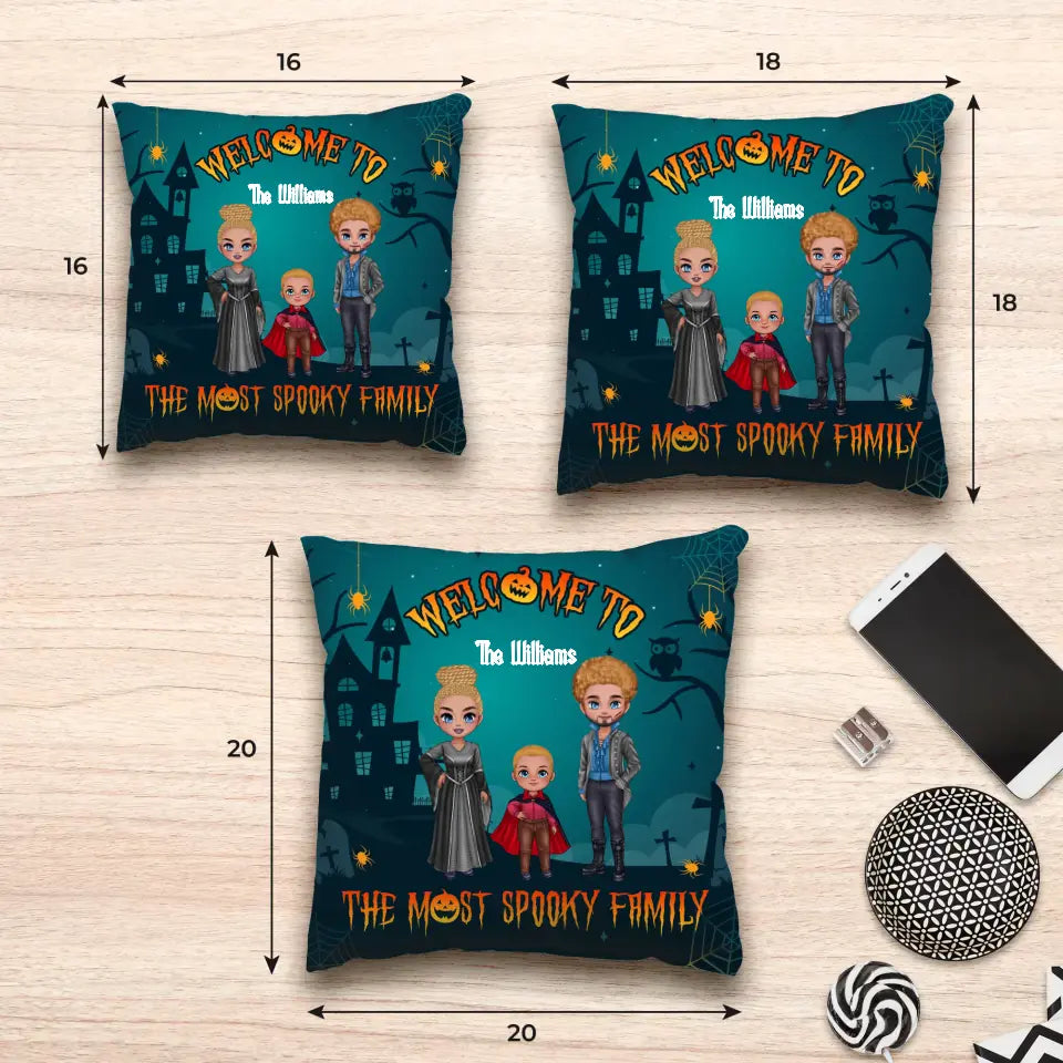 The Most Spooky Family - Custom Name - Personalized Gifts For Family - Pillow