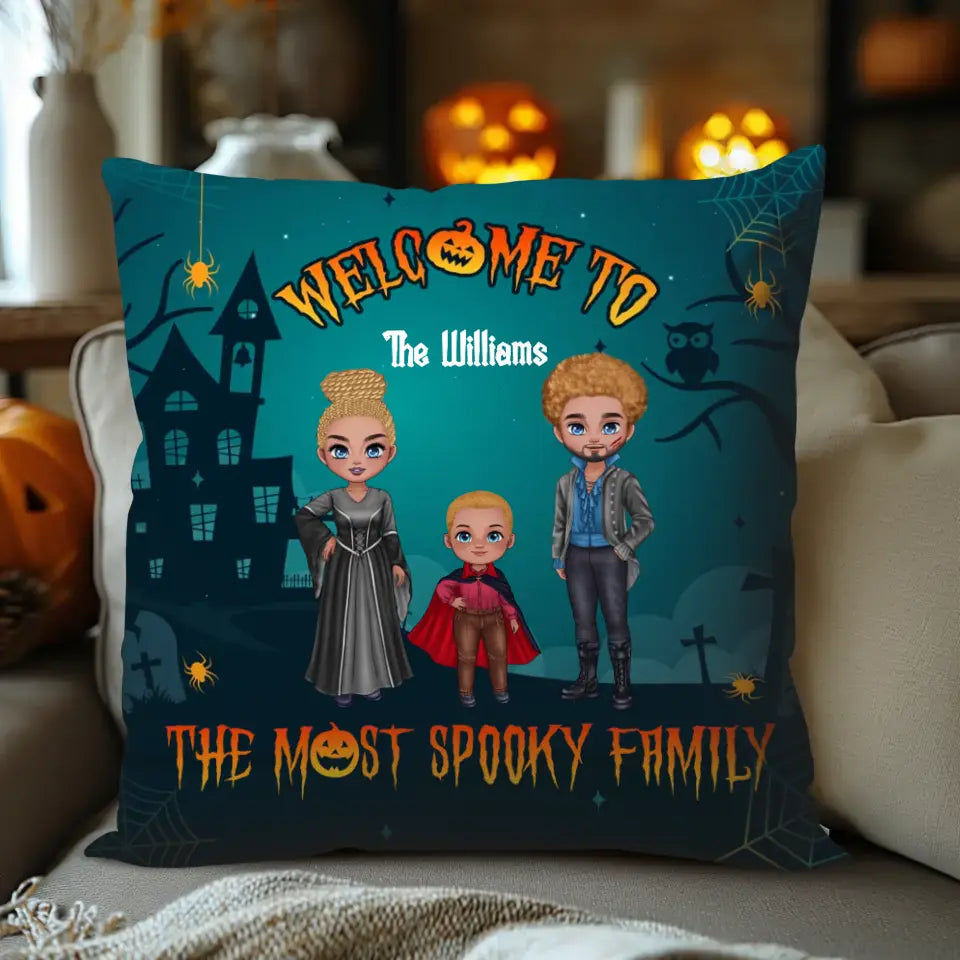 The Most Spooky Family - Custom Name - Personalized Gifts For Family - Pillow