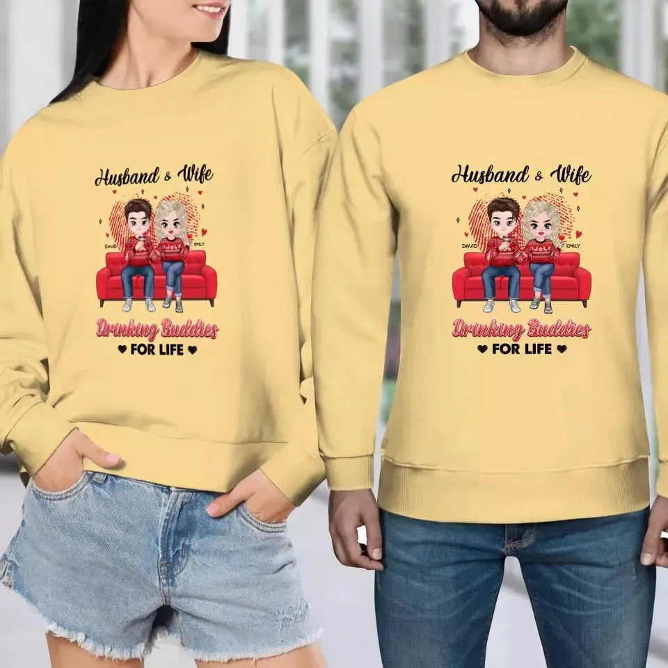 Drinking Buddies For Life - Personalized Gifts for Couples - Unisex Sweater