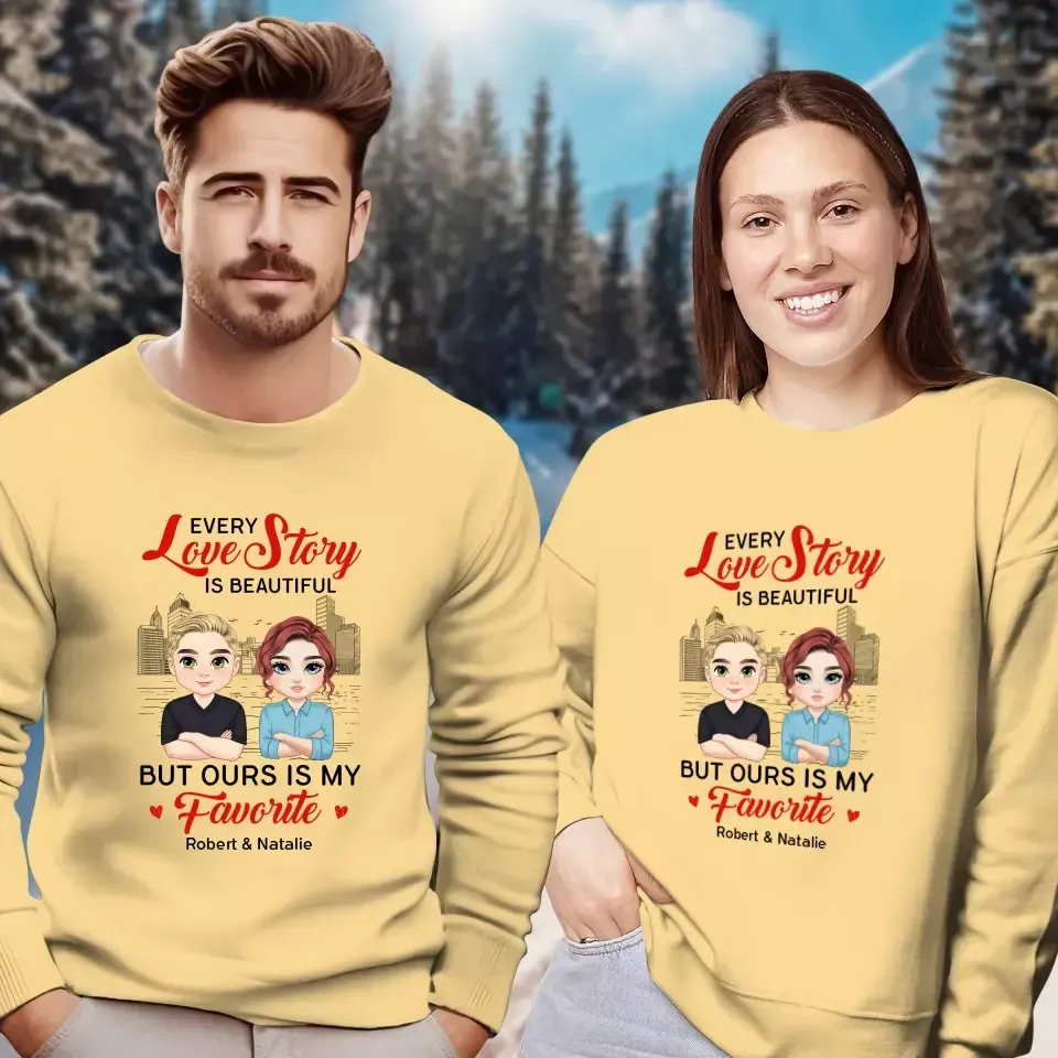 Every Love Story Is Beautiful - Personalized Gifts for Couples - Unisex Sweater