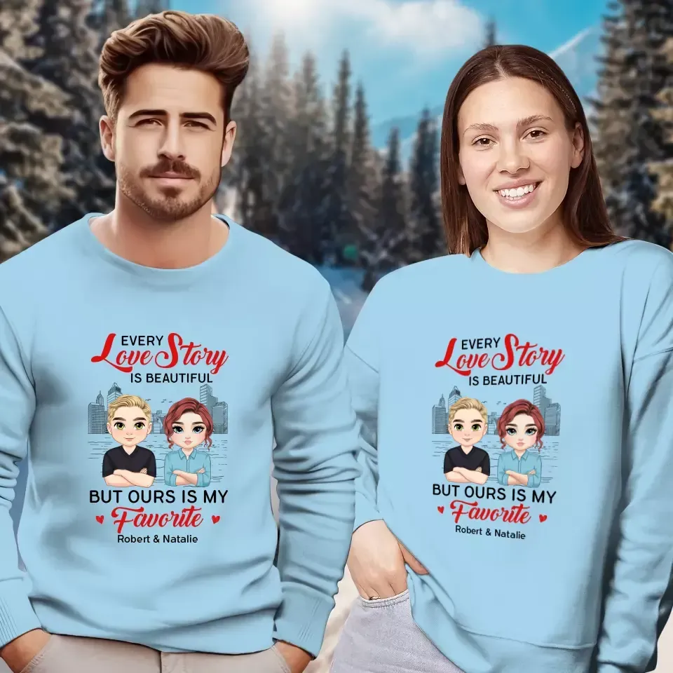 Every Love Story Is Beautiful - Personalized Gifts for Couples - Unisex Sweater