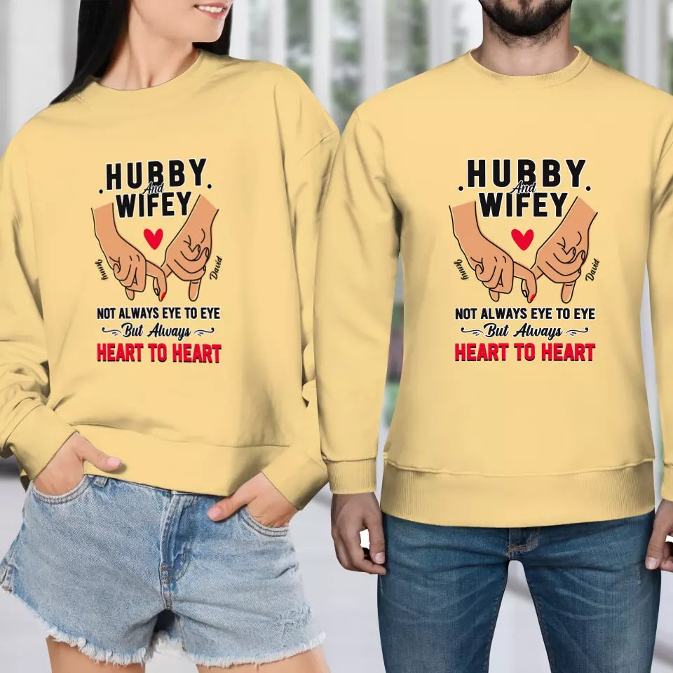 Husband & Wife Always Heart To Heart - Personalized Gifts for Couples - Unisex Sweater