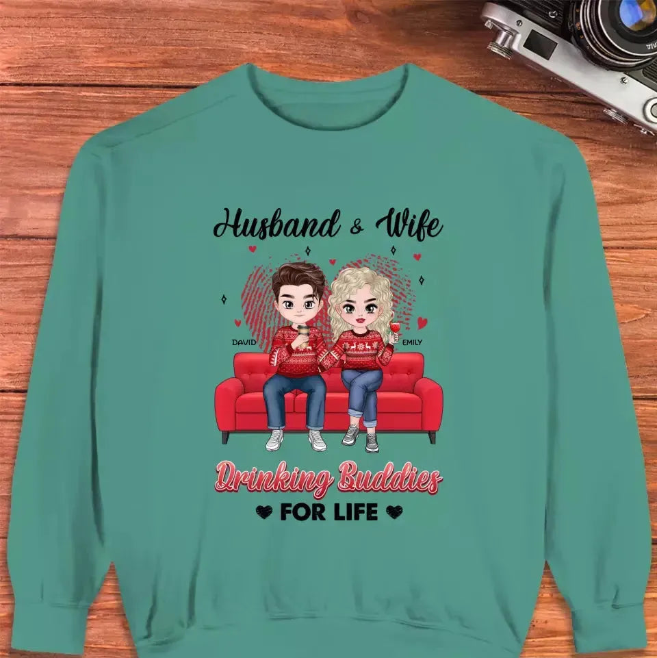 Drinking Buddies For Life - Personalized Gifts for Couples - Unisex Sweater