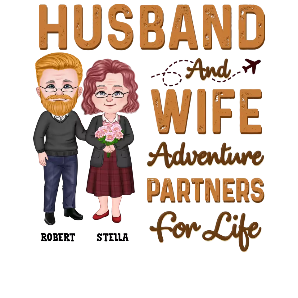 Husband & Wife Adventure Partners For Life - Personalized Gifts for Couples - Unisex Sweater