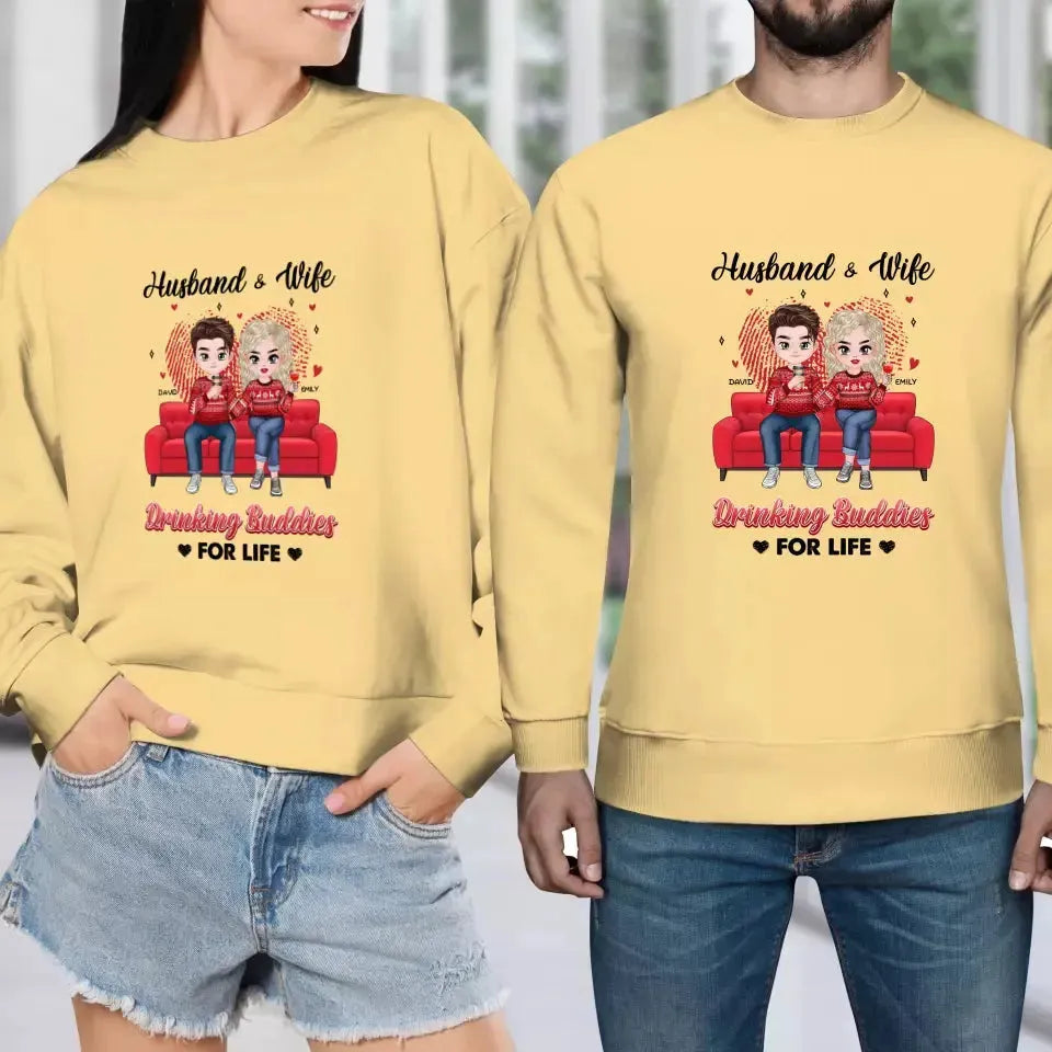 Drinking Buddies For Life - Personalized Gifts for Couples - Unisex Sweater