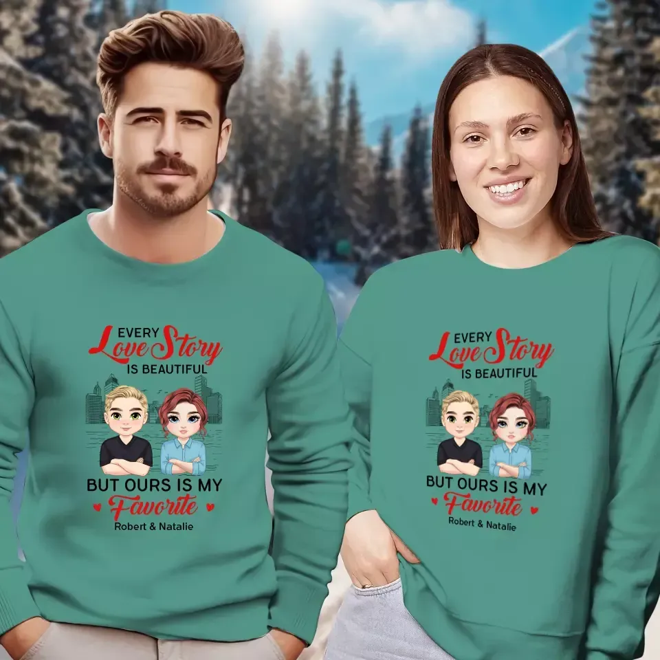 Every Love Story Is Beautiful - Personalized Gifts for Couples - Unisex Sweater