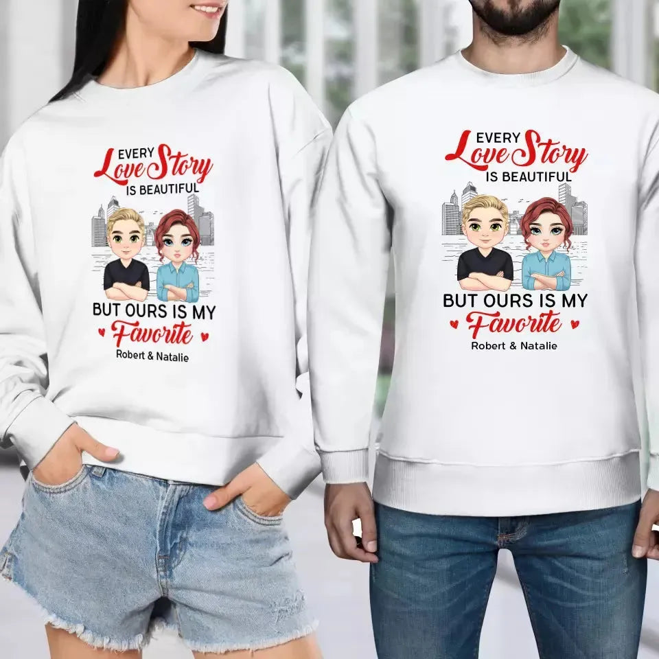 Every Love Story Is Beautiful - Personalized Gifts for Couples - Unisex Sweater