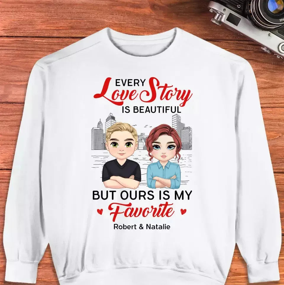 Every Love Story Is Beautiful - Personalized Gifts for Couples - Unisex Sweater