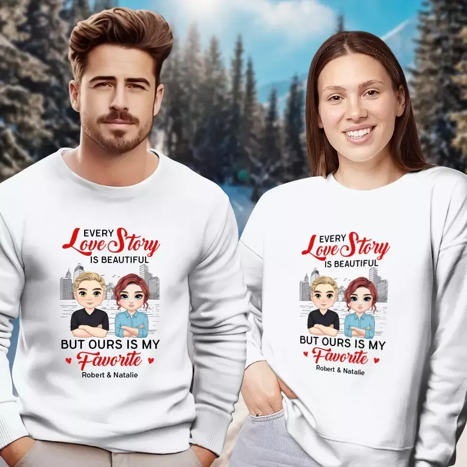 Every Love Story Is Beautiful - Personalized Gifts for Couples - Unisex Sweater