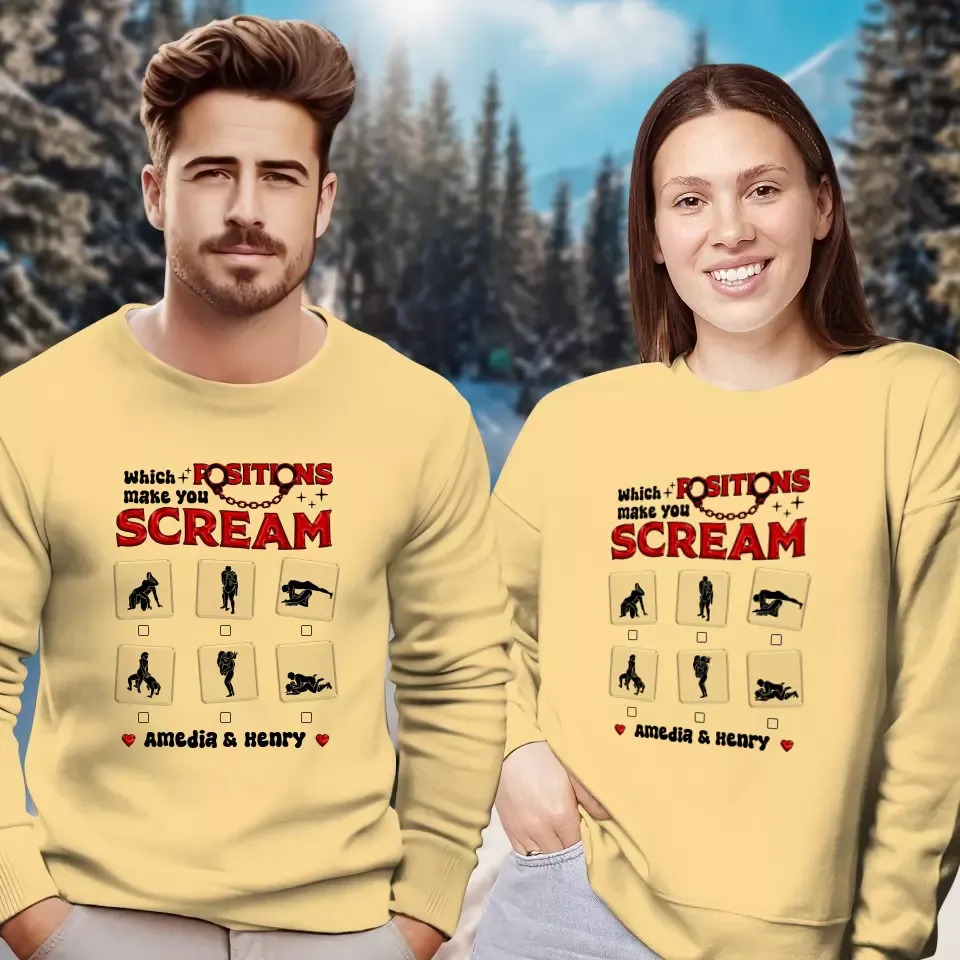 Which Position Makes You Scream  - Personalized Gifts For Couple - Unisex Sweater