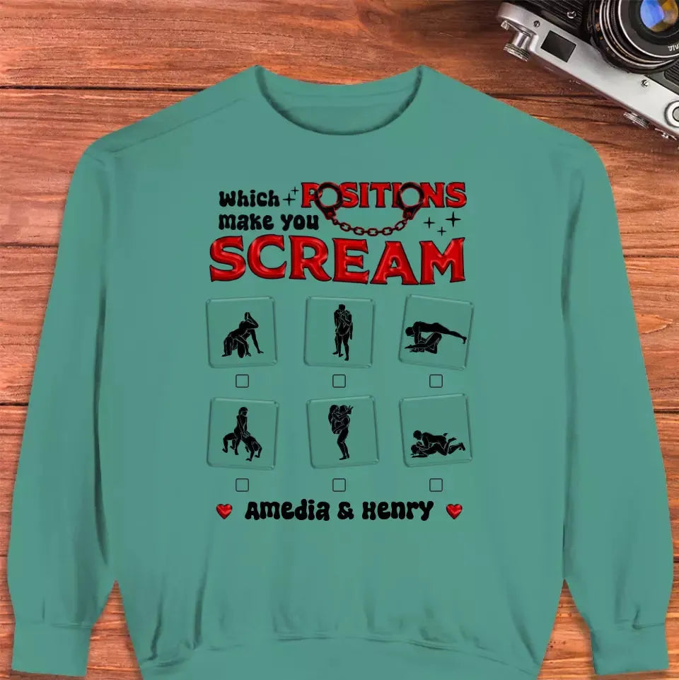 Which Position Makes You Scream  - Personalized Gifts For Couple - Unisex Sweater