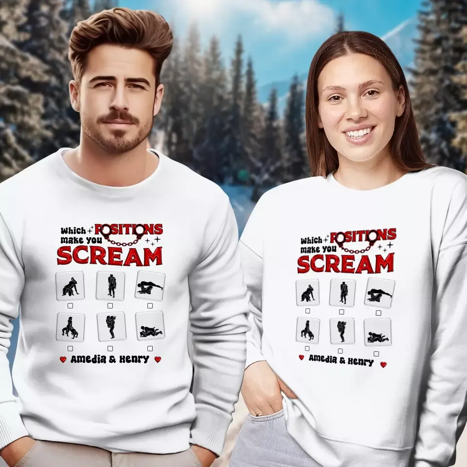 Which Position Makes You Scream  - Personalized Gifts For Couple - Unisex Sweater