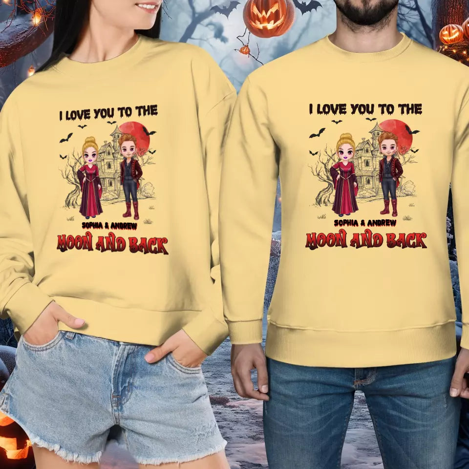 I Love You To The Moon And Back - Custom Name - Personalized Gifts for Couples - Sweater