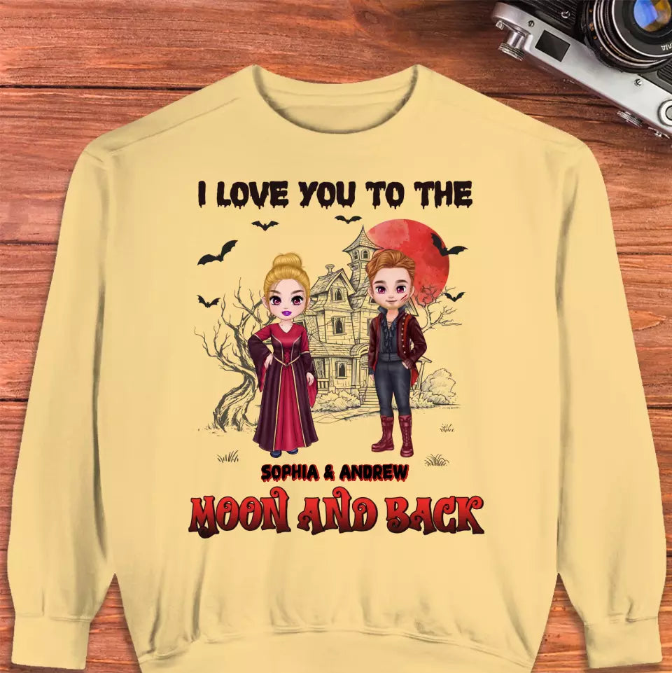 I Love You To The Moon And Back - Custom Name - Personalized Gifts for Couples - Sweater