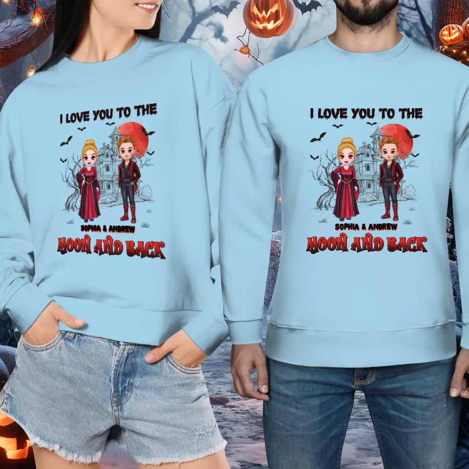 I Love You To The Moon And Back - Custom Name - Personalized Gifts for Couples - Sweater